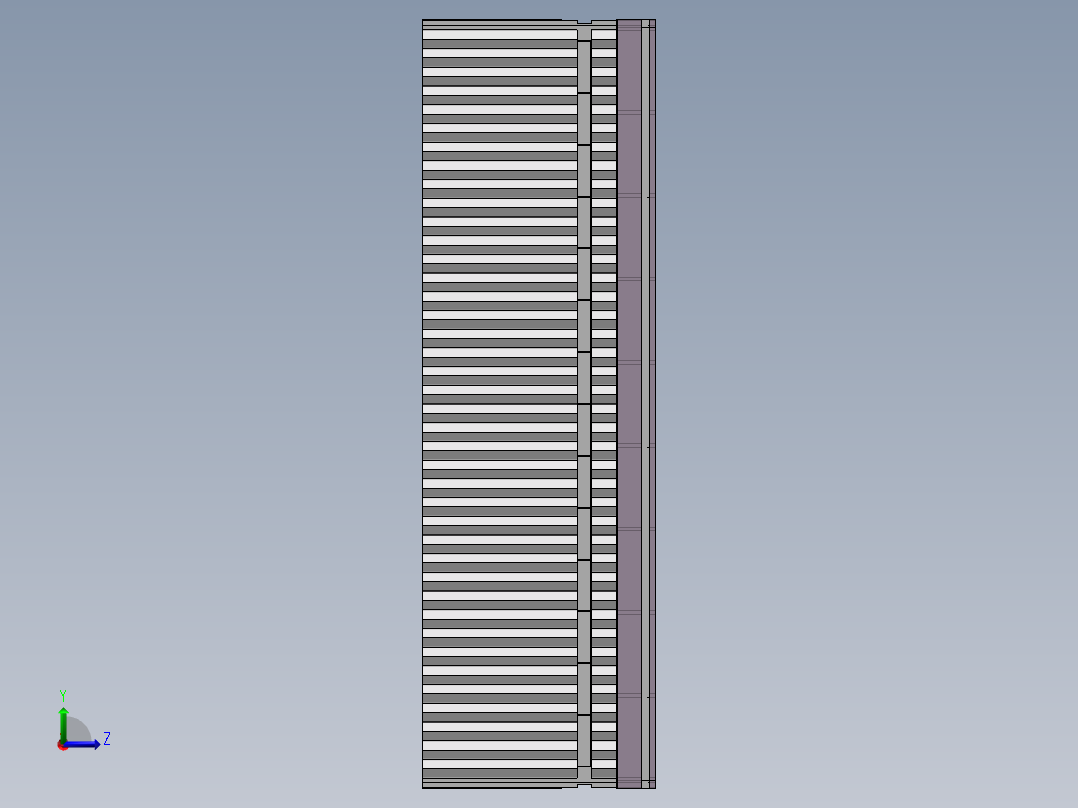 厂房屋顶钢结构悬梁算梁详细模型左视图