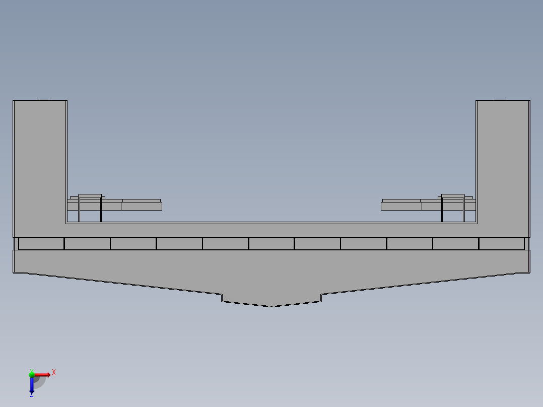 厂房屋顶钢结构悬梁算梁详细模型俯视图