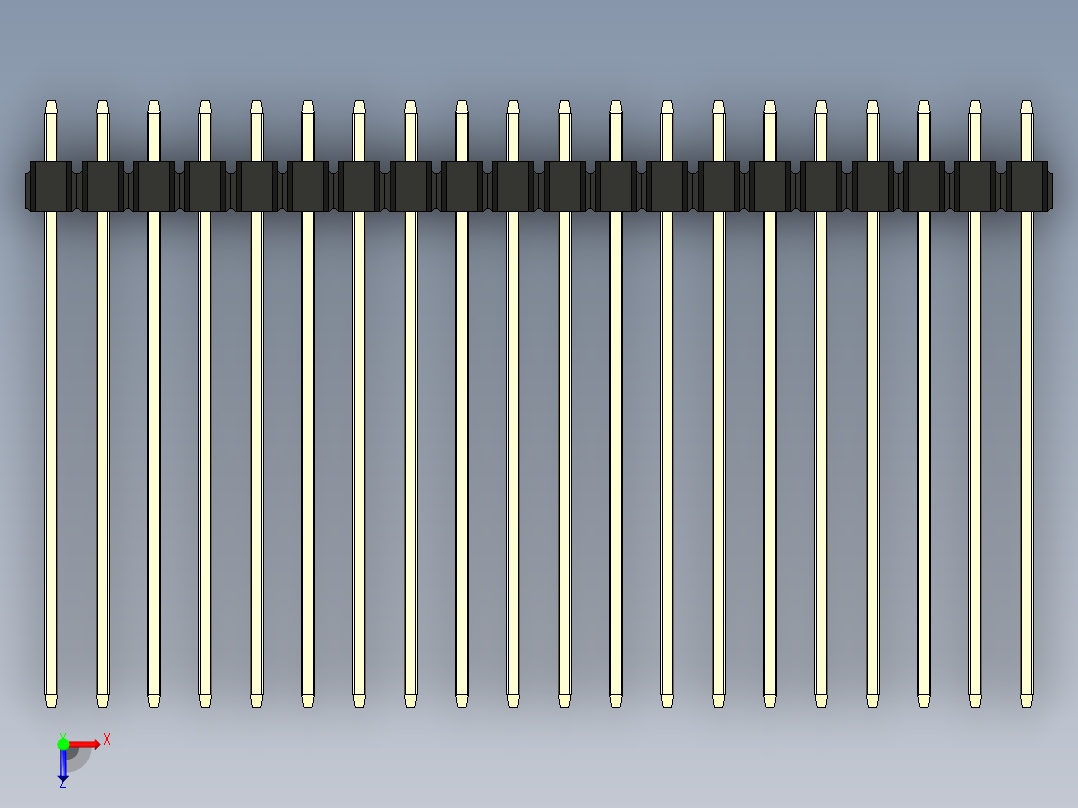彩色公头100mil（2.54mm）系列-DS1021_black_1x20p_100mil_Type43_rev1.0俯视图