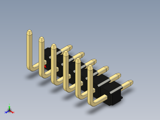 彩色公排针 100mil 2.54mm 系列-DS1022_black_06p_100mil_TypeU_rev1.0