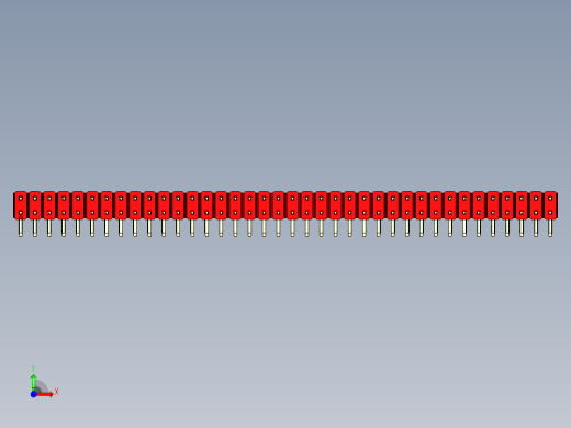 彩色公排针 100mil 2.54mm 系列-DS1022_red_2x38p_100mil_TypeD_rev1.0前视缩略图