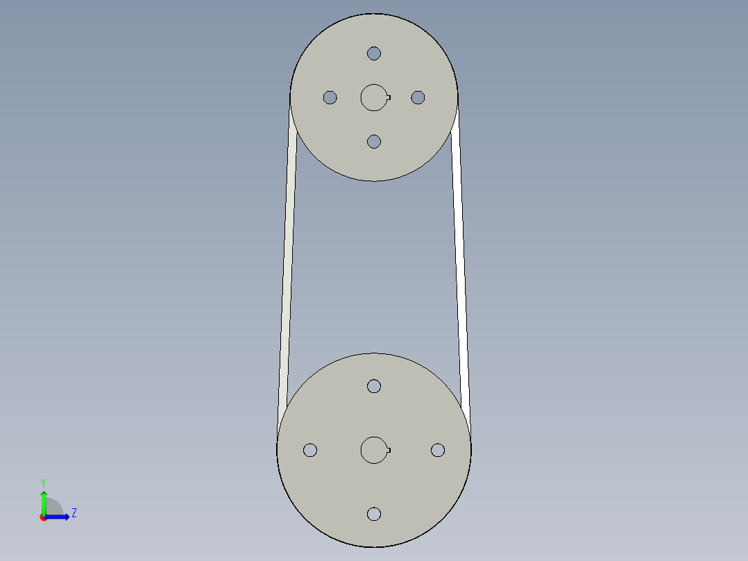 滑轮和皮带左视图
