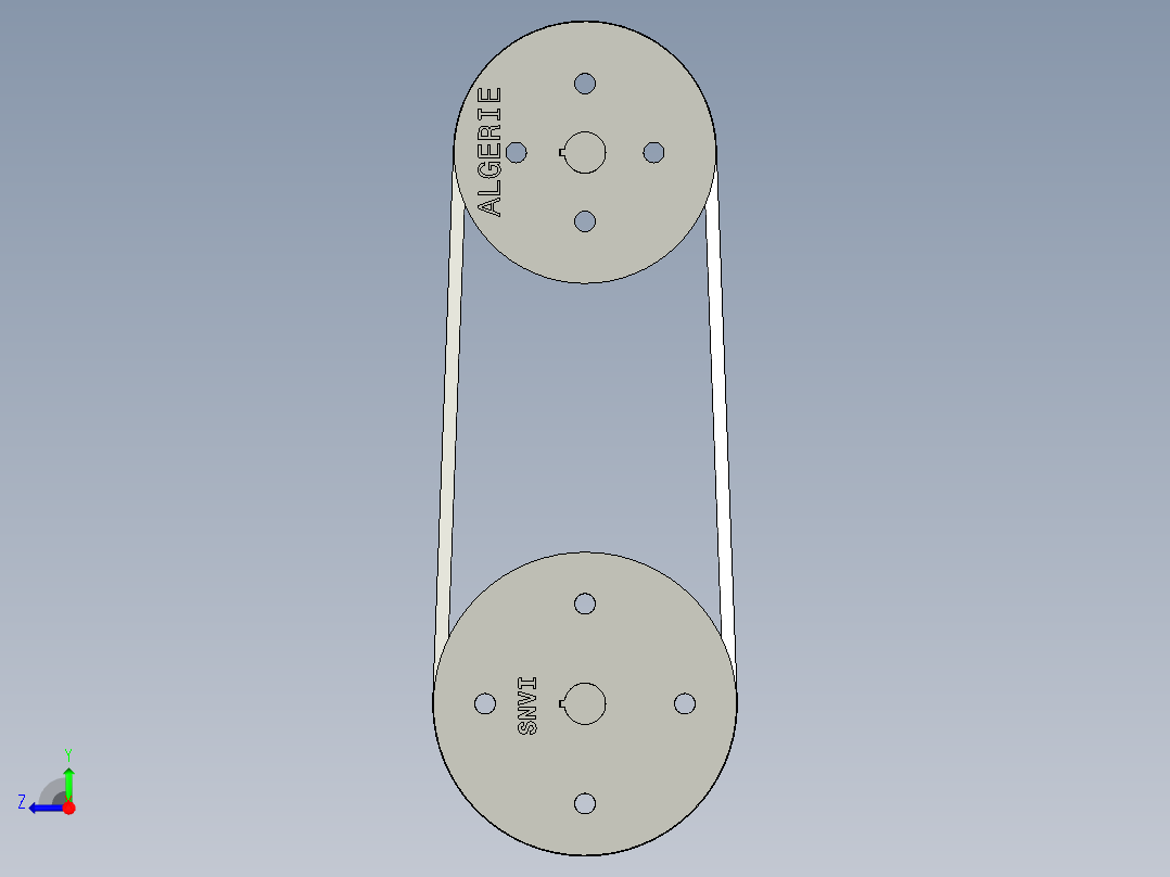 滑轮和皮带右视图