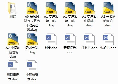 QC356-长城风骏皮卡轻型货车变速器设计三轴式手动五档[全套CAD和文档]缩略图