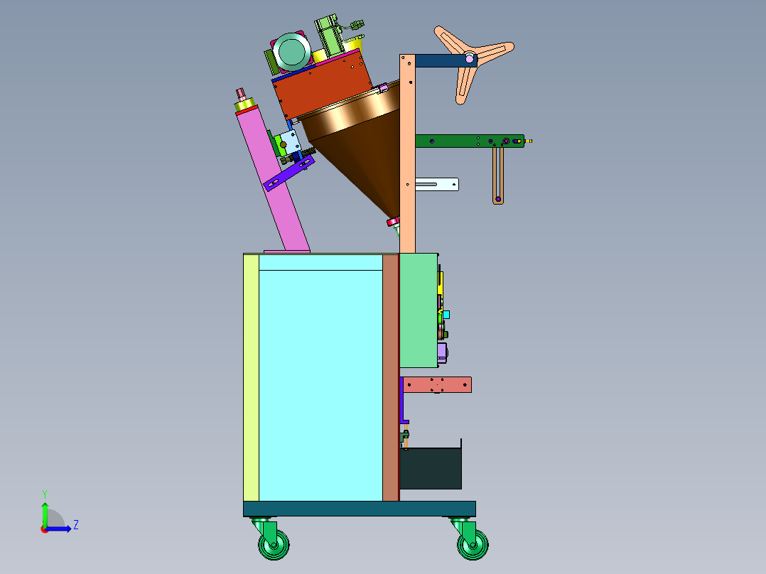 条状咖啡粉酵素粉自动灌装机左视图