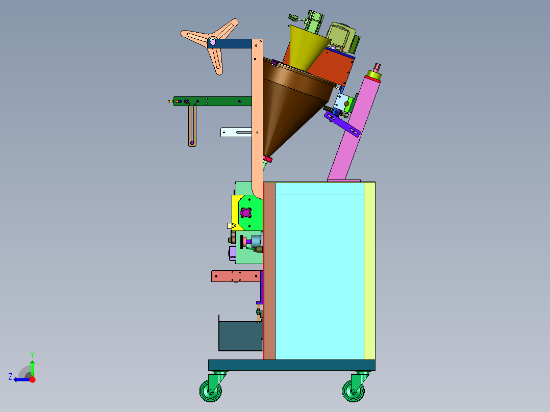 条状咖啡粉酵素粉自动灌装机右视图