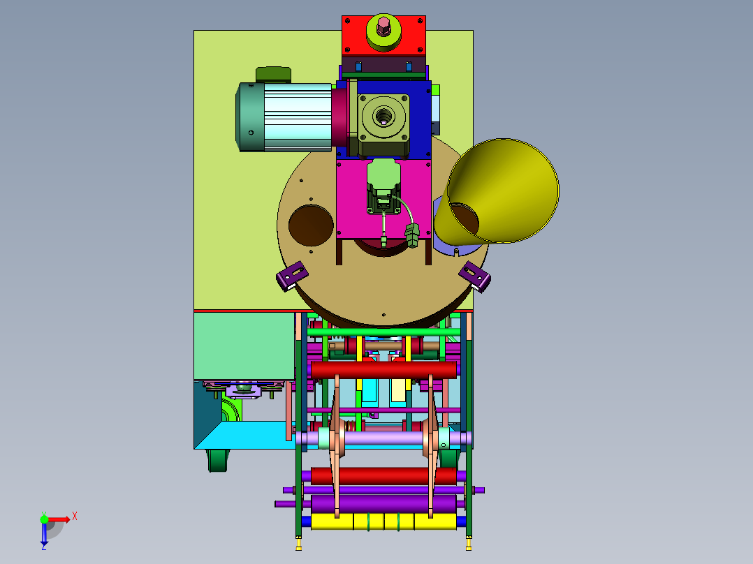 条状咖啡粉酵素粉自动灌装机俯视图