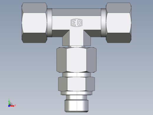 卡套式工业通用硬管接头EO_Assembled_adjustable_standpipe_branch_tee_EVT12SR71前视缩略图