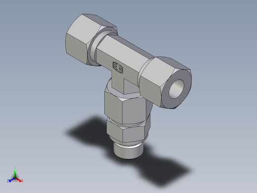 卡套式工业通用硬管接头EO_Assembled_adjustable_standpipe_branch_tee_EVT12SR71正等轴测缩略图
