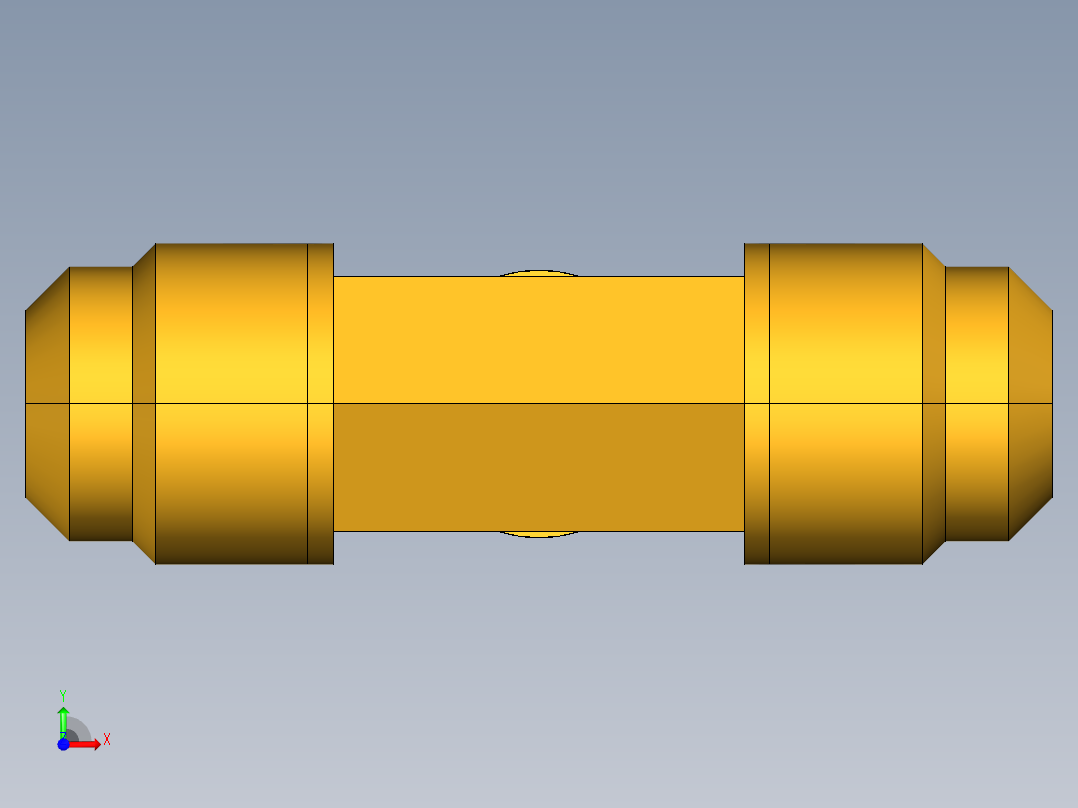 扩口式工业通用硬管接头Union Tee combination sizes 144F-8-8-6前视图