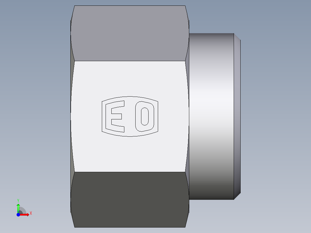 卡套式工业通用硬管接头EO_Swivel_connector_GAI42LM71X前视图