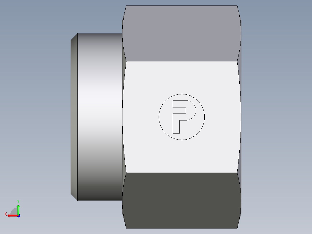 卡套式工业通用硬管接头EO_Swivel_connector_GAI42LM71X后视图