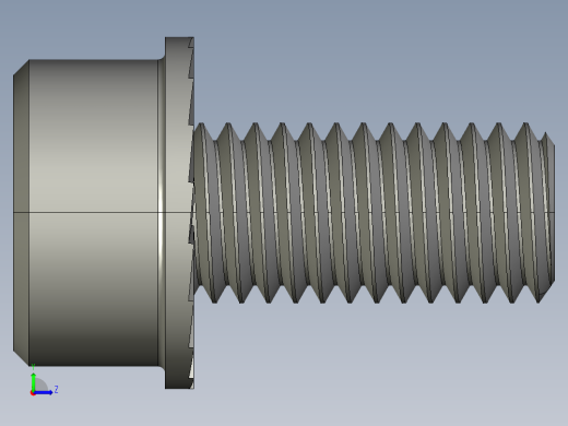 锯齿状法兰头螺钉-Serrated-Flange Socket Head Screws M10 x 1.5 mm Thread 20 mm Long左视缩略图