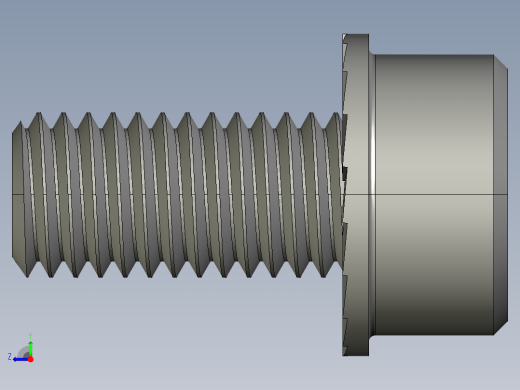 锯齿状法兰头螺钉-Serrated-Flange Socket Head Screws M10 x 1.5 mm Thread 20 mm Long右视缩略图
