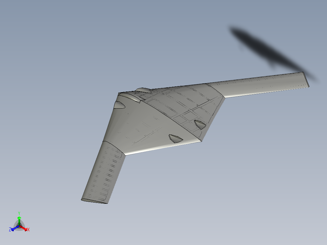 B21轰炸机模型正等轴测图