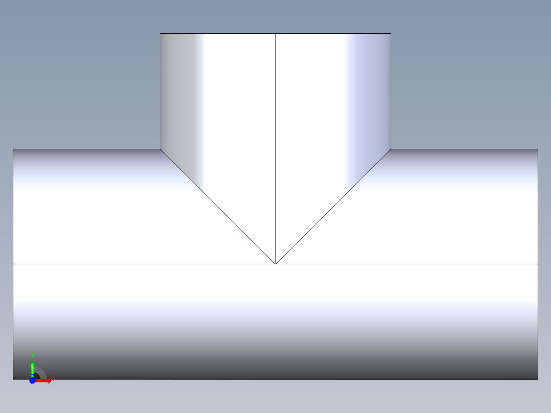 聚氯乙烯配件03-Sch80_Tee_SxSxFPT_802-005_0.5in前视图
