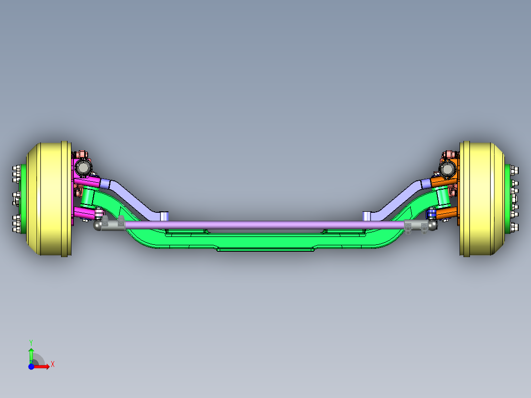 汽车转向机构转向系统三维模型设计前视图