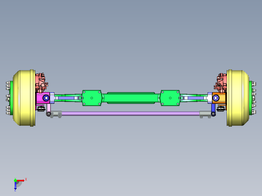汽车转向机构转向系统三维模型设计俯视图