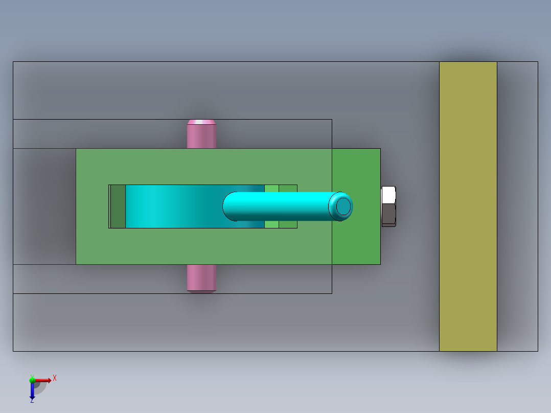 偏心轮加紧机构俯视图