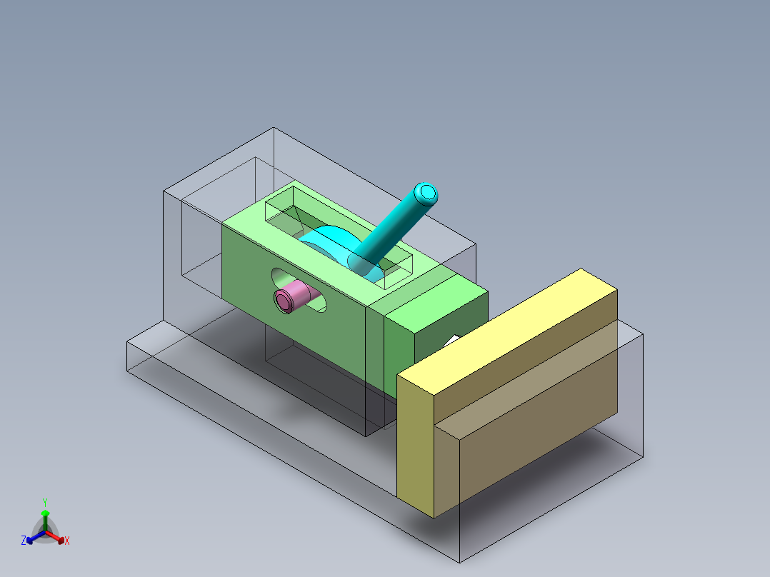 偏心轮加紧机构正等轴测图