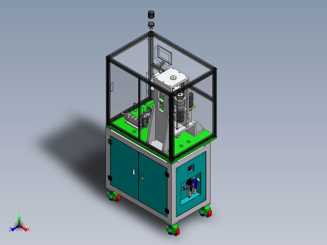 阀体自动装压力表正等轴测图