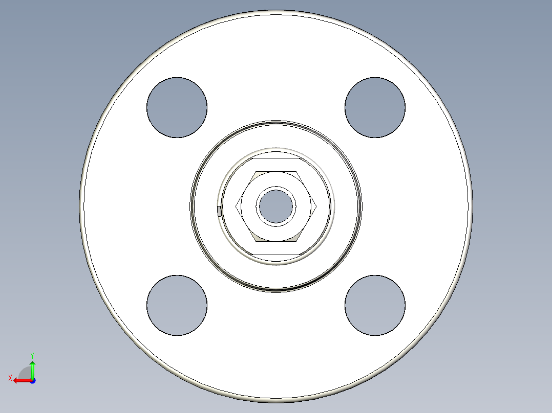 不锈钢ANSI法兰适配器，1-2英寸后视图