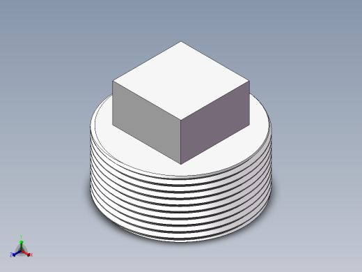 四角塞头 DN40正等轴测缩略图