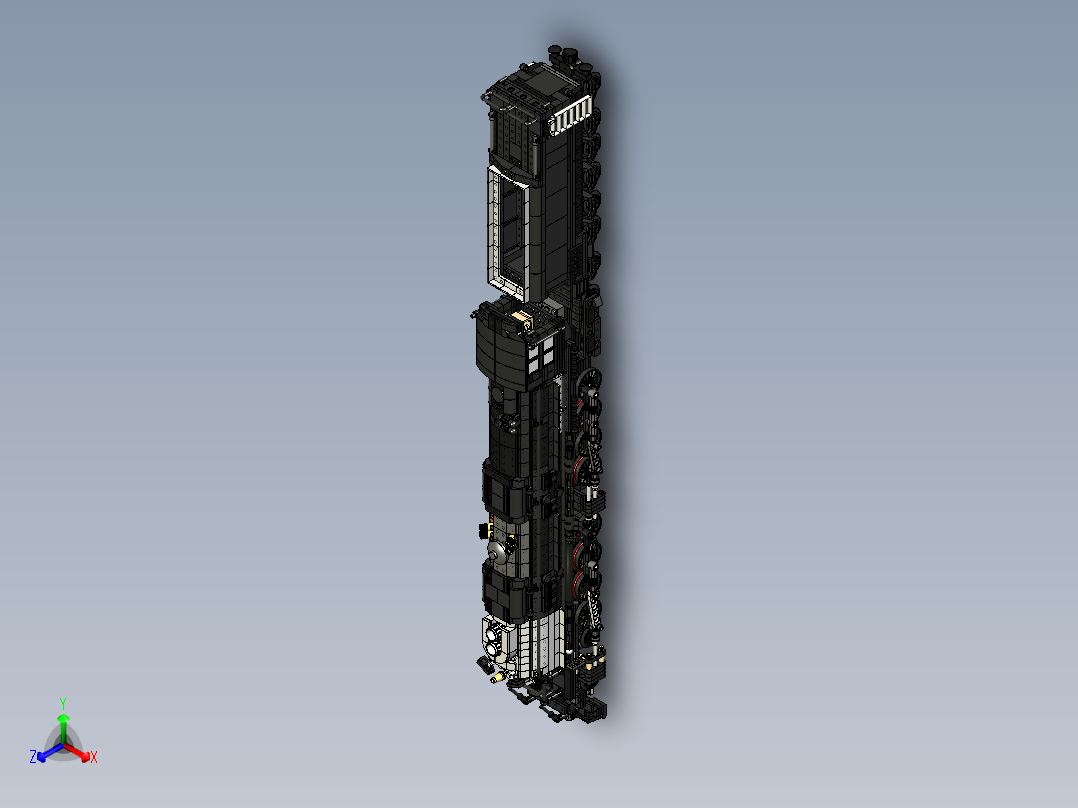 Big Boy X4023转向架式蒸汽机车拼装模型3D图纸 STP格式正等轴测图