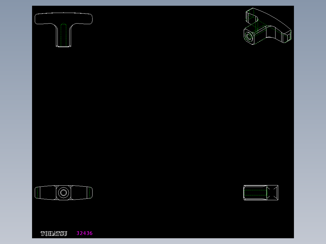 T把手L.652p-2D多系列多零件图纸模型