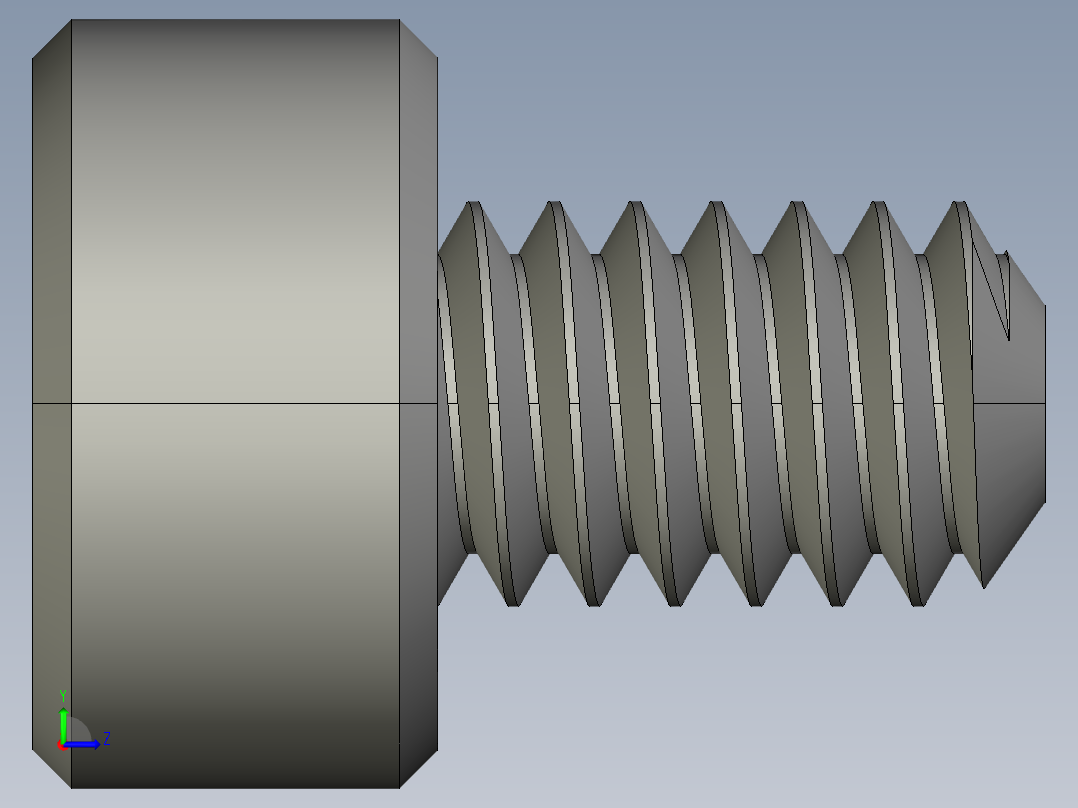 M2-M2 x 0.4mm Thread 3mm LONG SOCKET HEAD CAP SCREW.STEP左视图