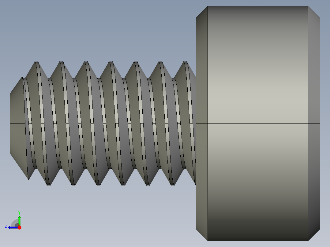 M2-M2 x 0.4mm Thread 3mm LONG SOCKET HEAD CAP SCREW.STEP右视图