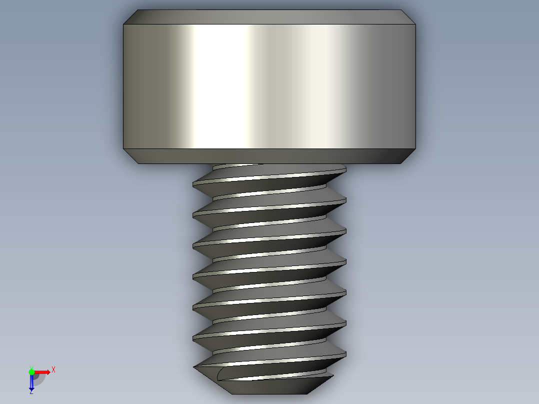 M2-M2 x 0.4mm Thread 3mm LONG SOCKET HEAD CAP SCREW.STEP俯视图