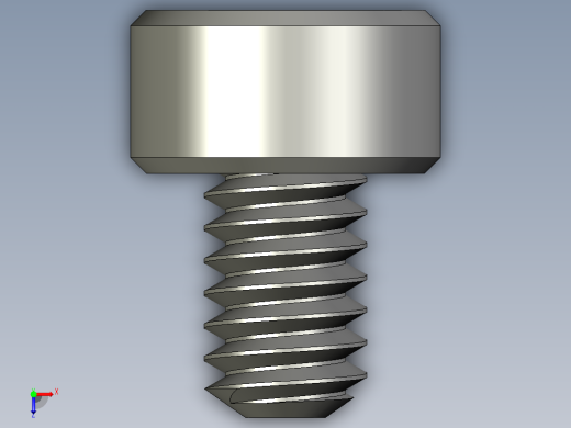 M2-M2 x 0.4mm Thread 3mm LONG SOCKET HEAD CAP SCREW.STEP俯视缩略图