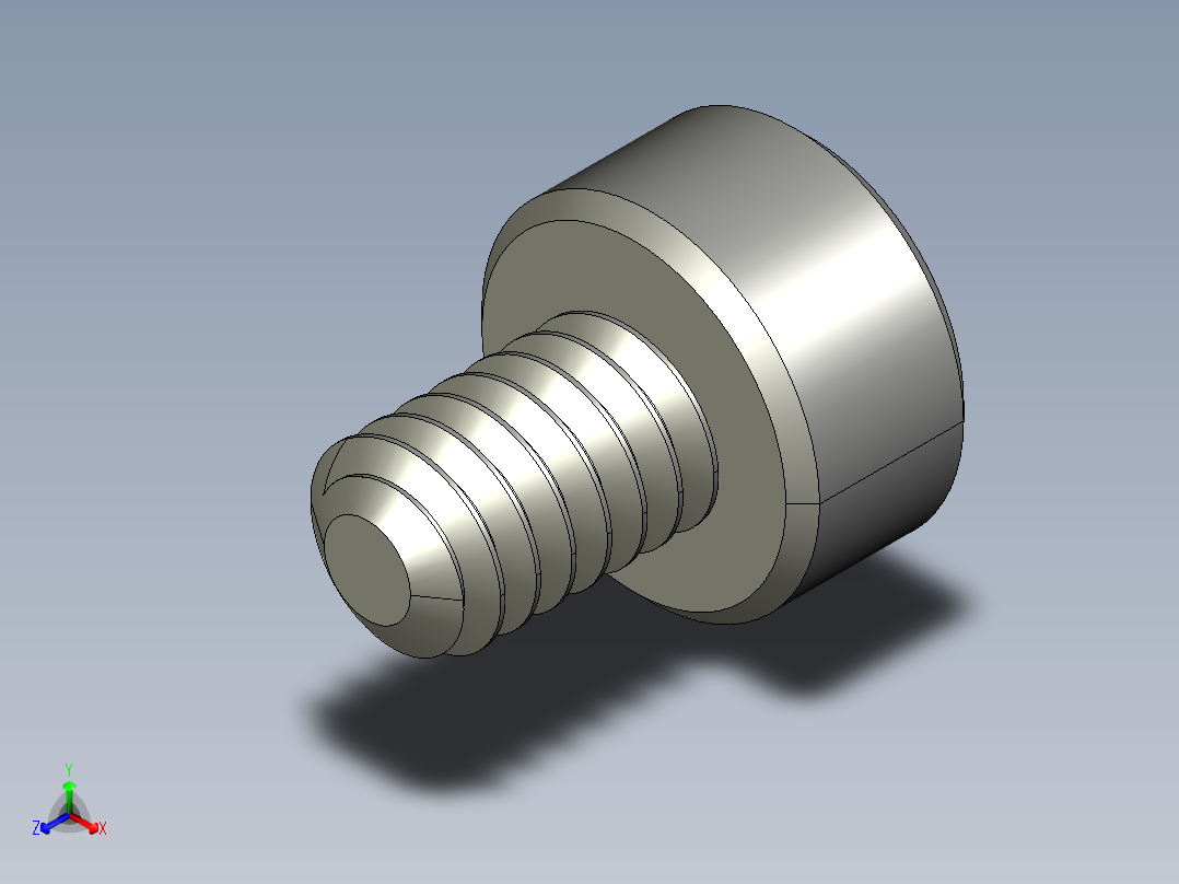 M2-M2 x 0.4mm Thread 3mm LONG SOCKET HEAD CAP SCREW.STEP正等轴测图