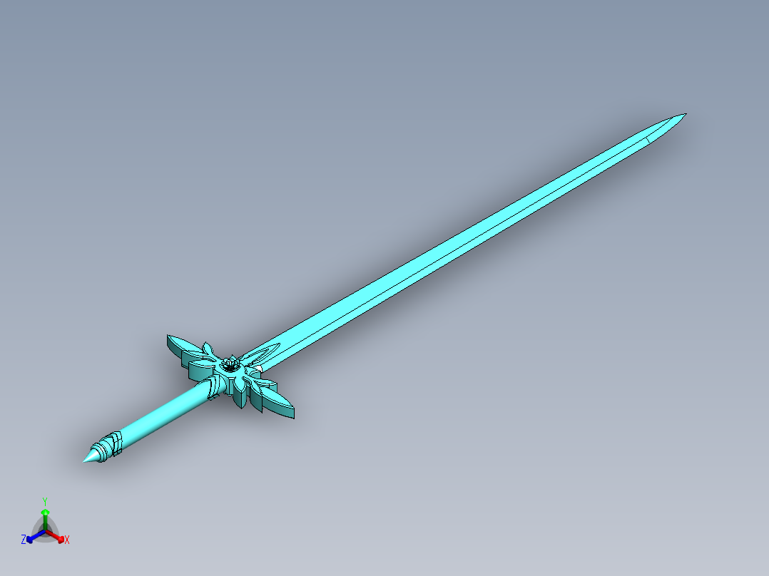 剑、宝剑(32)正等轴测图