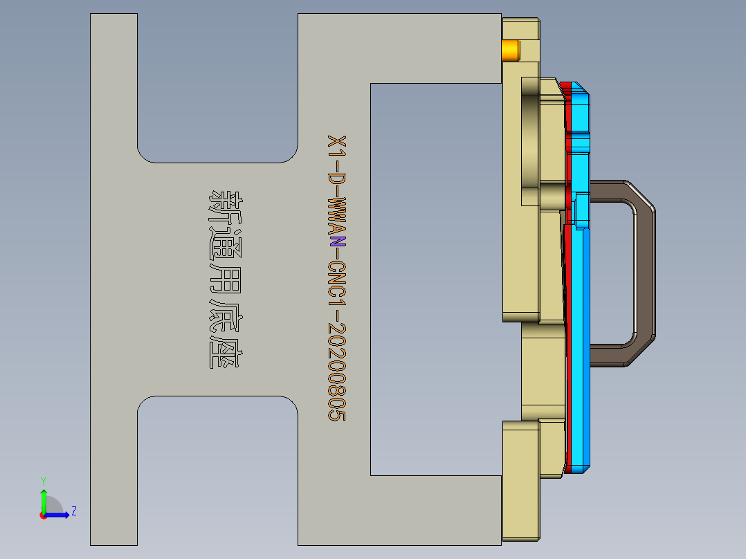 X1-D-笔记本CNC工装夹具三维模型WWAN-CNC1铣脚垫槽&amp;倒角-20200808左视图