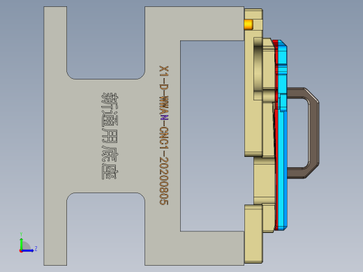 X1-D-笔记本CNC工装夹具三维模型WWAN-CNC1铣脚垫槽&amp;倒角-20200808左视缩略图