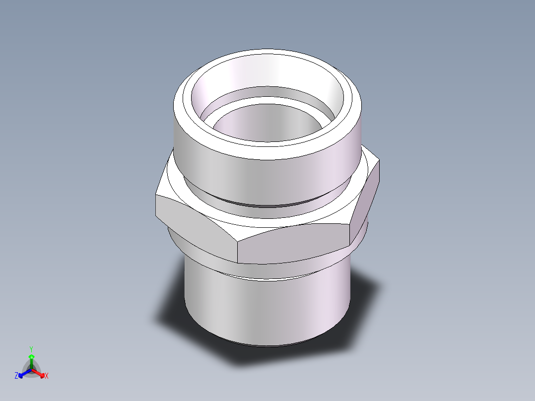 英制管螺纹ED密封、1CB-30-12WD正等轴测图