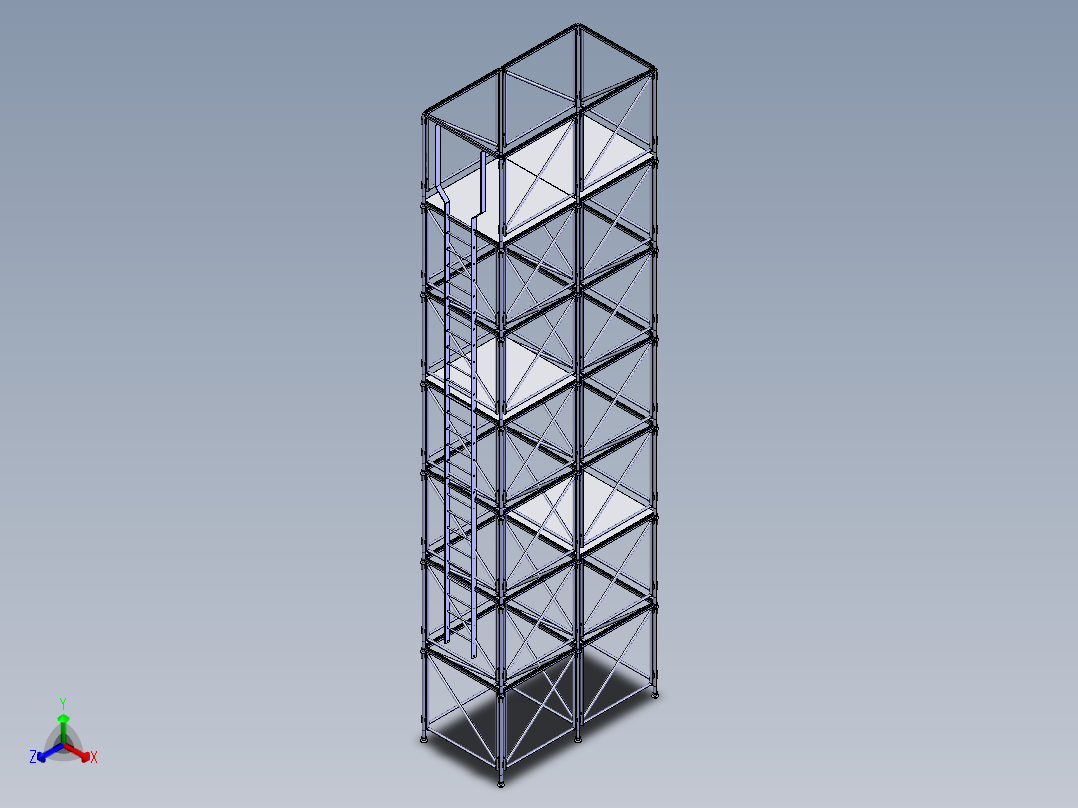 更换蒸汽管钢平台  stp正等轴测图