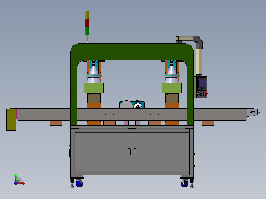自动对接上下料双工位检测设备前视图