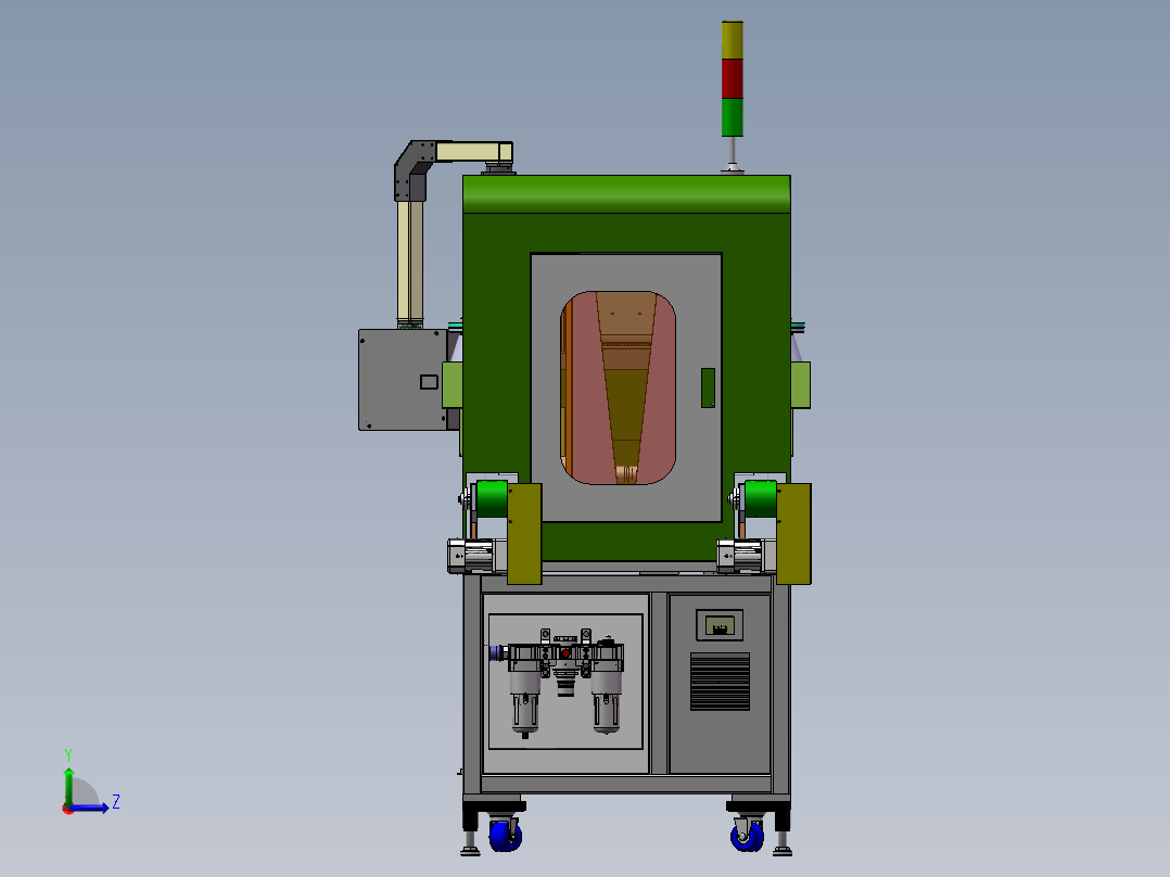 自动对接上下料双工位检测设备左视图