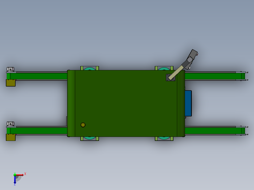 自动对接上下料双工位检测设备俯视图