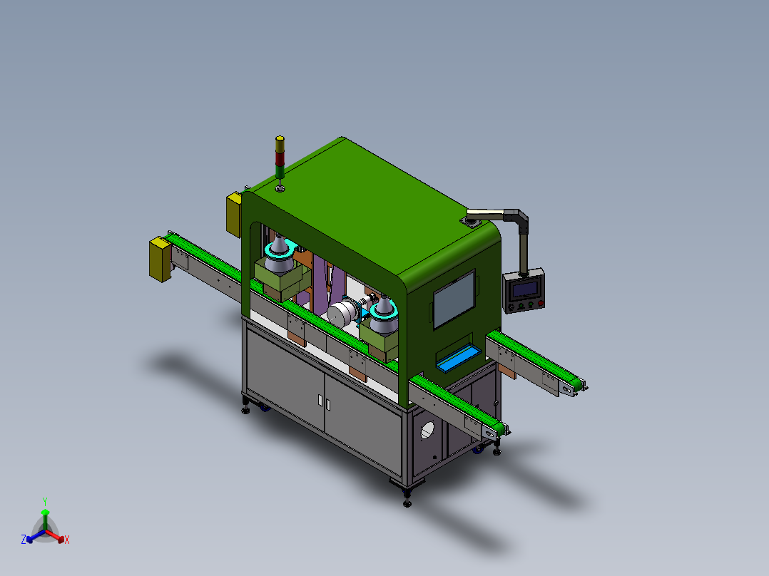 自动对接上下料双工位检测设备正等轴测图
