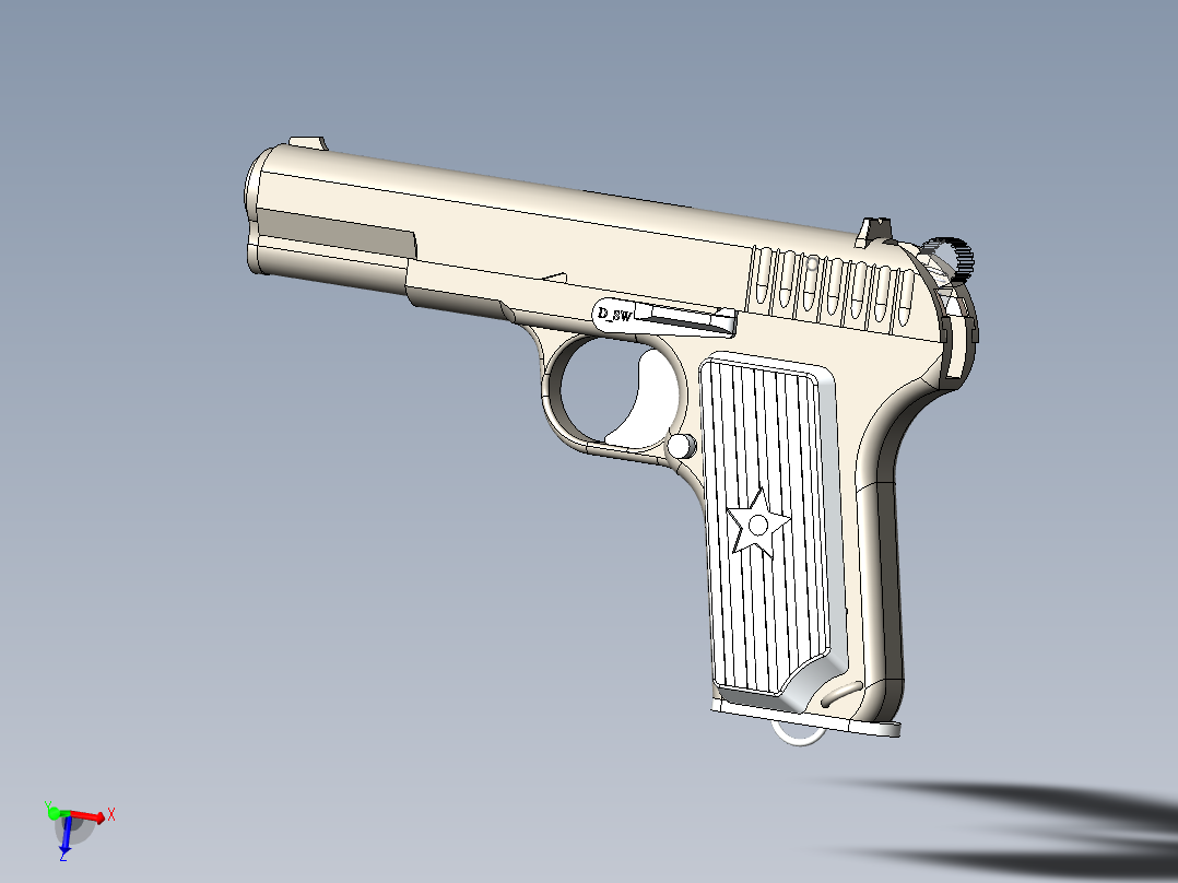 手枪左轮冲锋枪老式狙击步枪设计3D图纸gun_tt-33 SW IGS