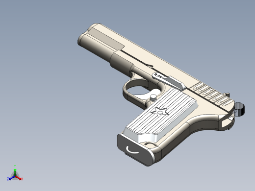 手枪左轮冲锋枪老式狙击步枪设计3D图纸gun_tt-33 SW IGS正等轴测缩略图