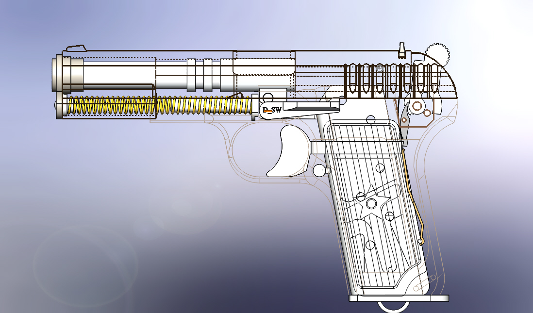 手枪左轮冲锋枪老式狙击步枪设计3D图纸gun_tt-33 SW IGS