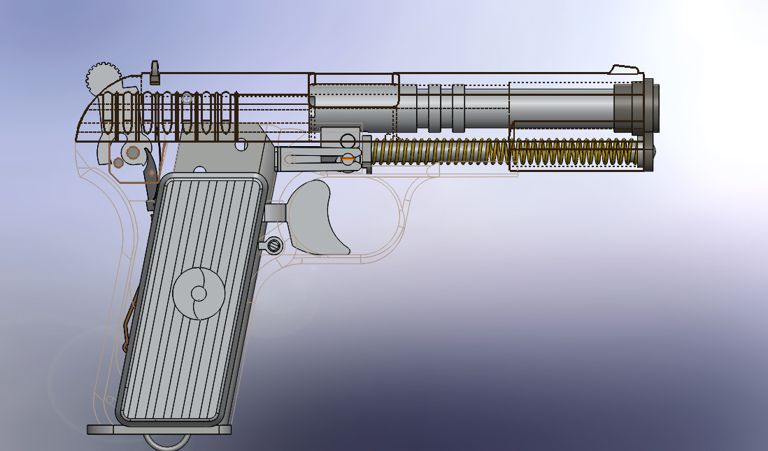 手枪左轮冲锋枪老式狙击步枪设计3D图纸gun_tt-33 SW IGS