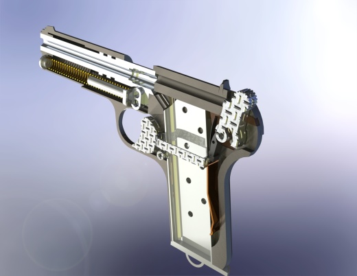 手枪左轮冲锋枪老式狙击步枪设计3D图纸gun_tt-33 SW IGS缩略图