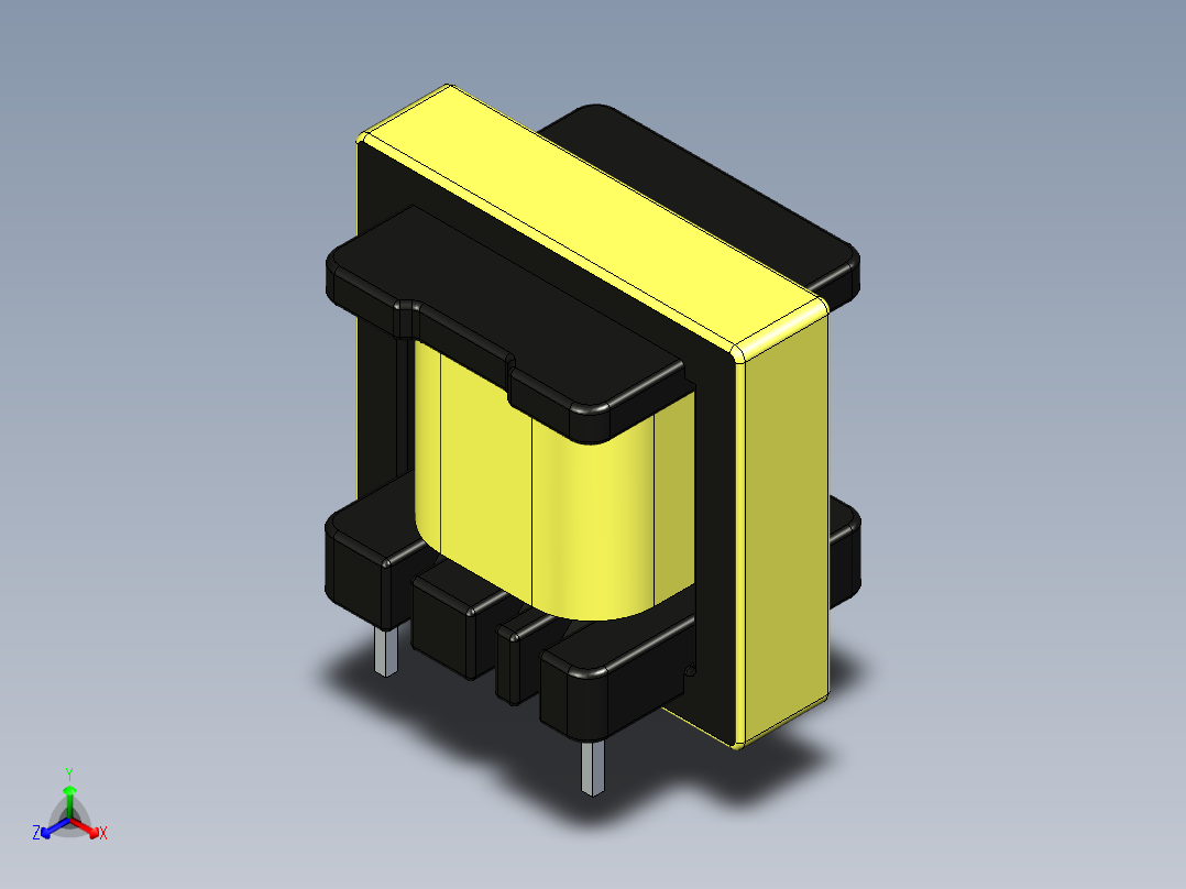 脉冲变压器正等轴测图
