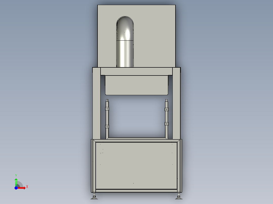 烤纸流水线的烘道装置前视图